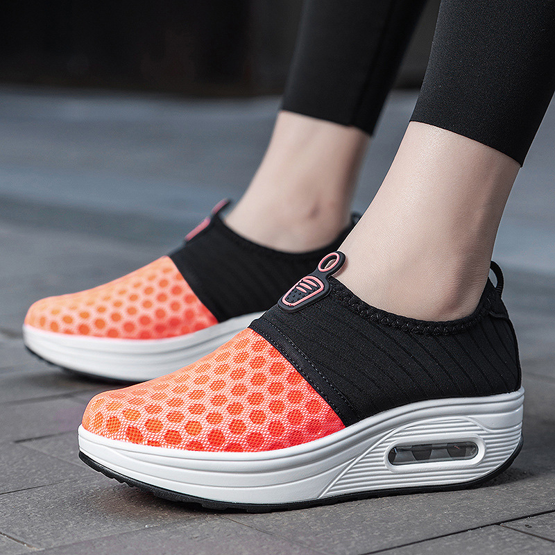 Women's Slip-On Outdoor Sports Air-Cushion Shoes, Rocking Shoes, Breathable, Lightweight, Skin-Friendly Sneakers, Walking Shoes, Casual and Versatile