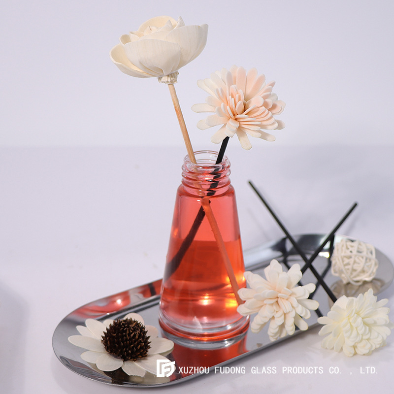 正锥香薰玻璃瓶透明无火香薰扩散瓶香水室内藤条挥发扩散香薰瓶