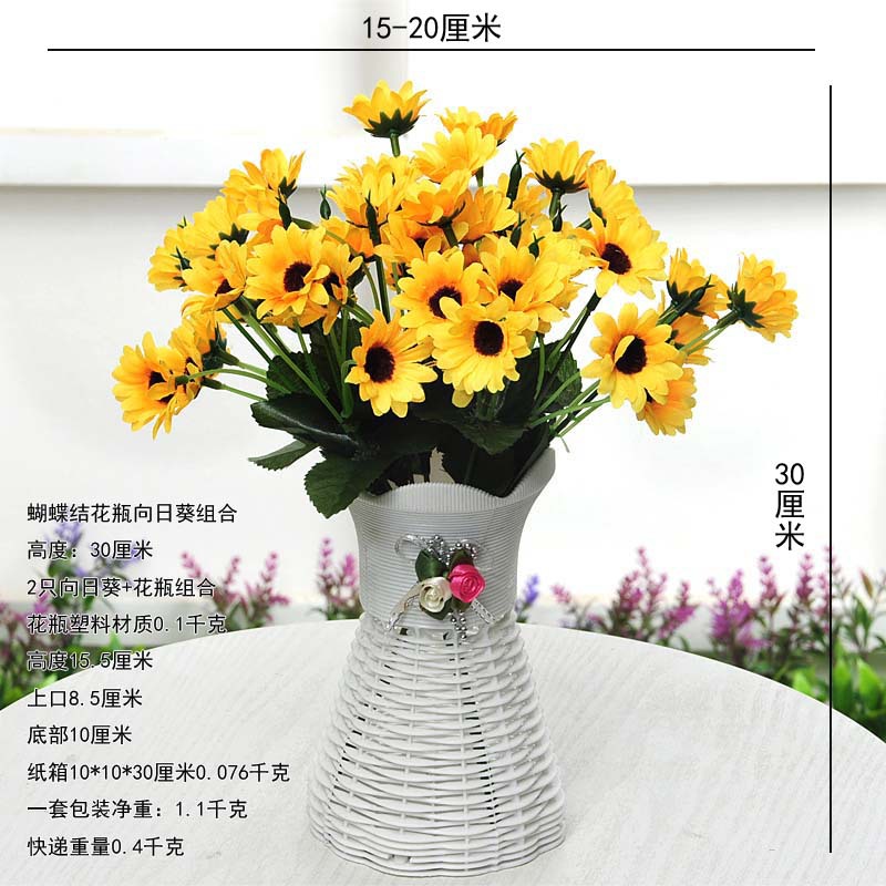 Simulación girasol escritorio flor falsa Simulación plantas verdes adornos en macetas decoración del hogar plantas de interior bonsai flores café image 8