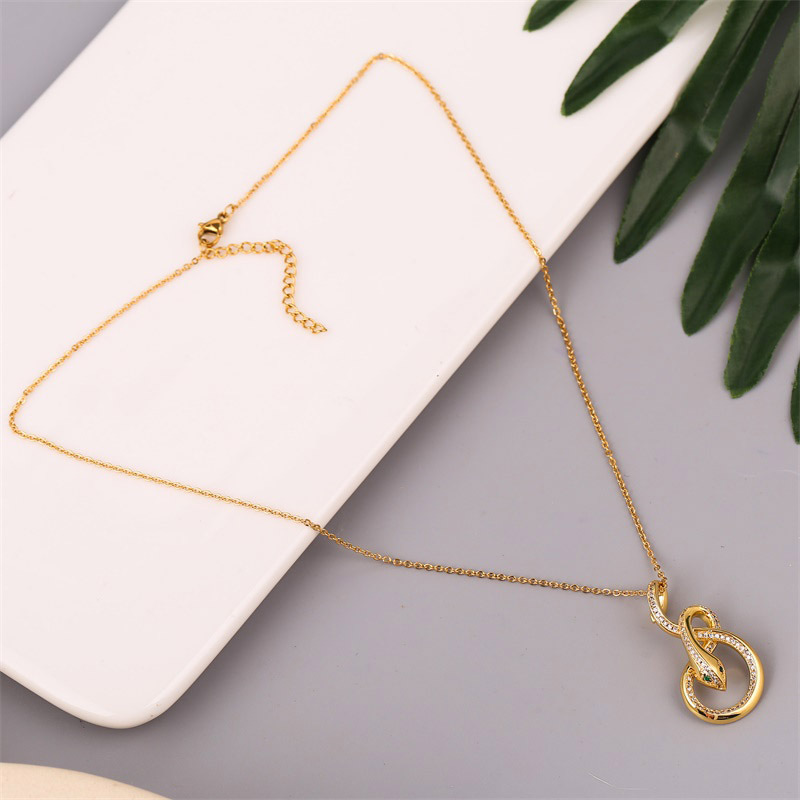 Collier Serpent Zirconium En Cuivre De Style Coréen display picture 6