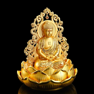 Alloy car ornaments double-sided Guanyin Car ornaments - 1010125-xianglong-tathagata-lotus-pad-round-pad