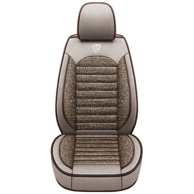 Linen Car Seat Cover Universal – Seat cushion, seat cover - warm-rice-single-seat