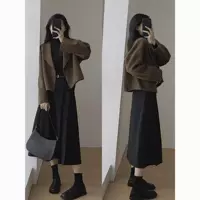 Демисезонный шерстяной жакет, короткий с длинным рукавом, в стиле Chanel, для подростков