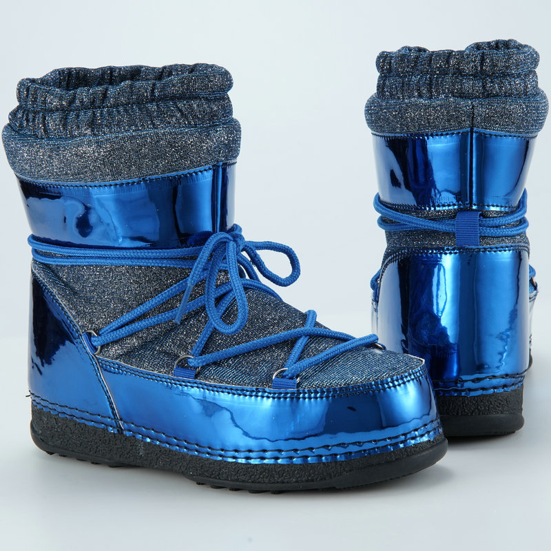 Bao azul brillante botas lunares de comercio exterior transfronterizas de suministro de productos del noreste de la fábrica de zapatas de nieve de turismo soporte de prueba personalizada