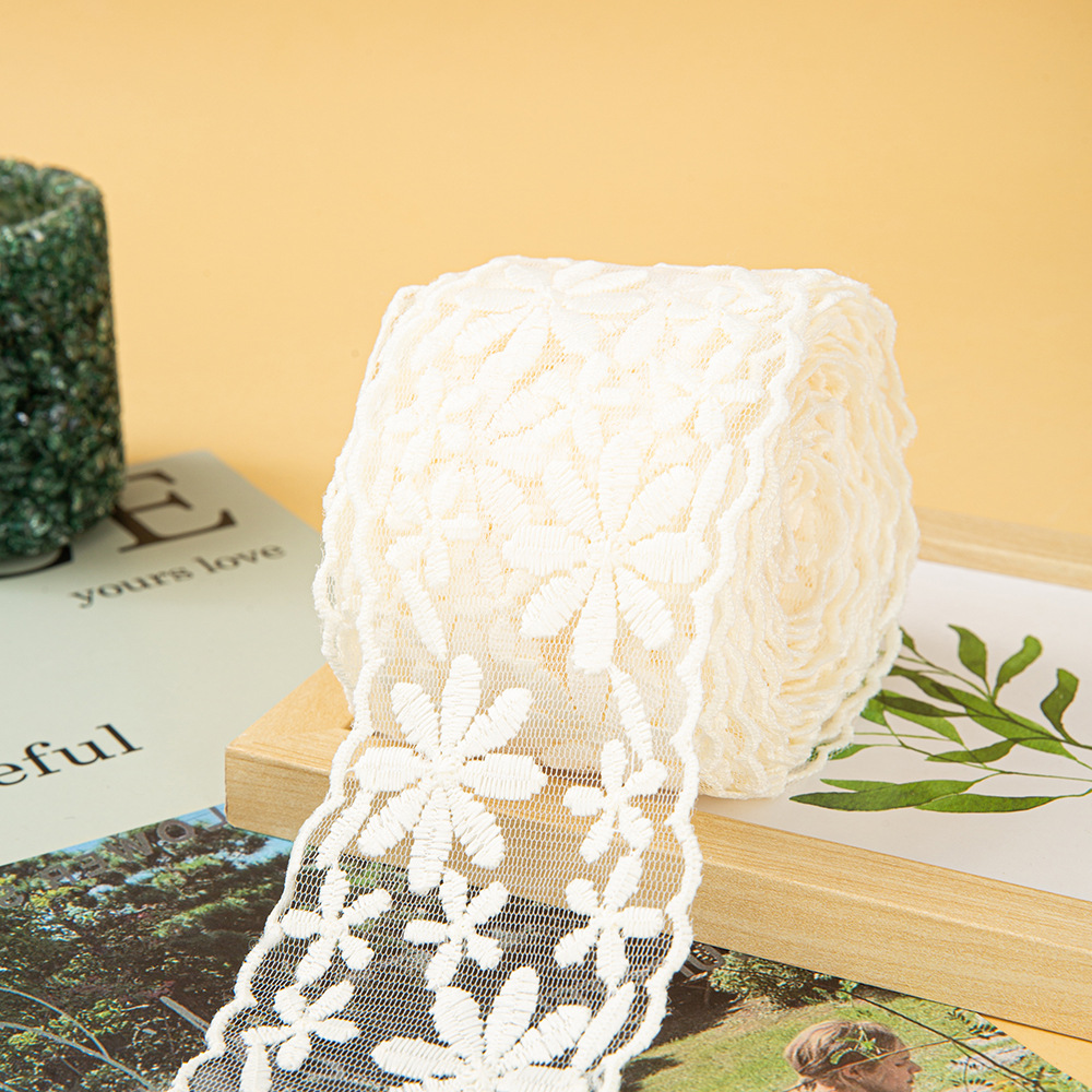 透明レースウェビングメッシュ刺繍ミルクシルク DIY リボンヘアアクセサリー花包装衣類アクセサリー