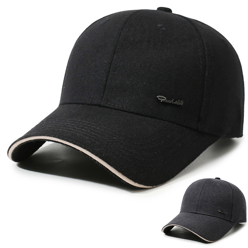 Men's high-quality wool baseball cap for autumn and winter, featuring a stylish and casual design Men's high-quality wool baseball cap for autumn and winter, featuring a stylish and casual design