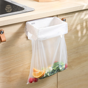 Wall-Mounted Foldable Garbage Rack Household Cabinet Door Bathroom Kitchen Desktop Foldableing Storage Garbage Bag Holder