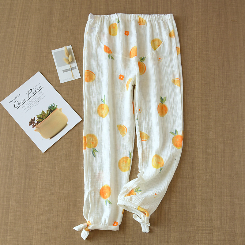 LHホワイトサンシャインオレンジクレープマタニティパンツ