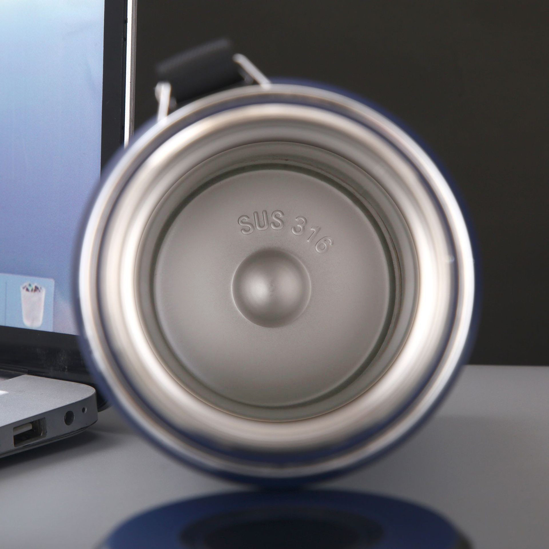 Pantalla de temperatura de gran capacidad cuerda de acero inoxidable termo de vacío taza hombres y mujeres portátil deportes al aire libre taza de agua olla de viaje al por mayor