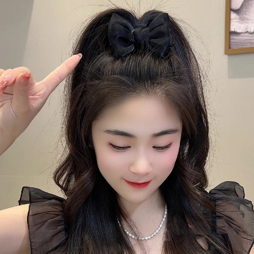 Women's new high ponytail bow hair clip head clip headgear headgear high-quality hair card