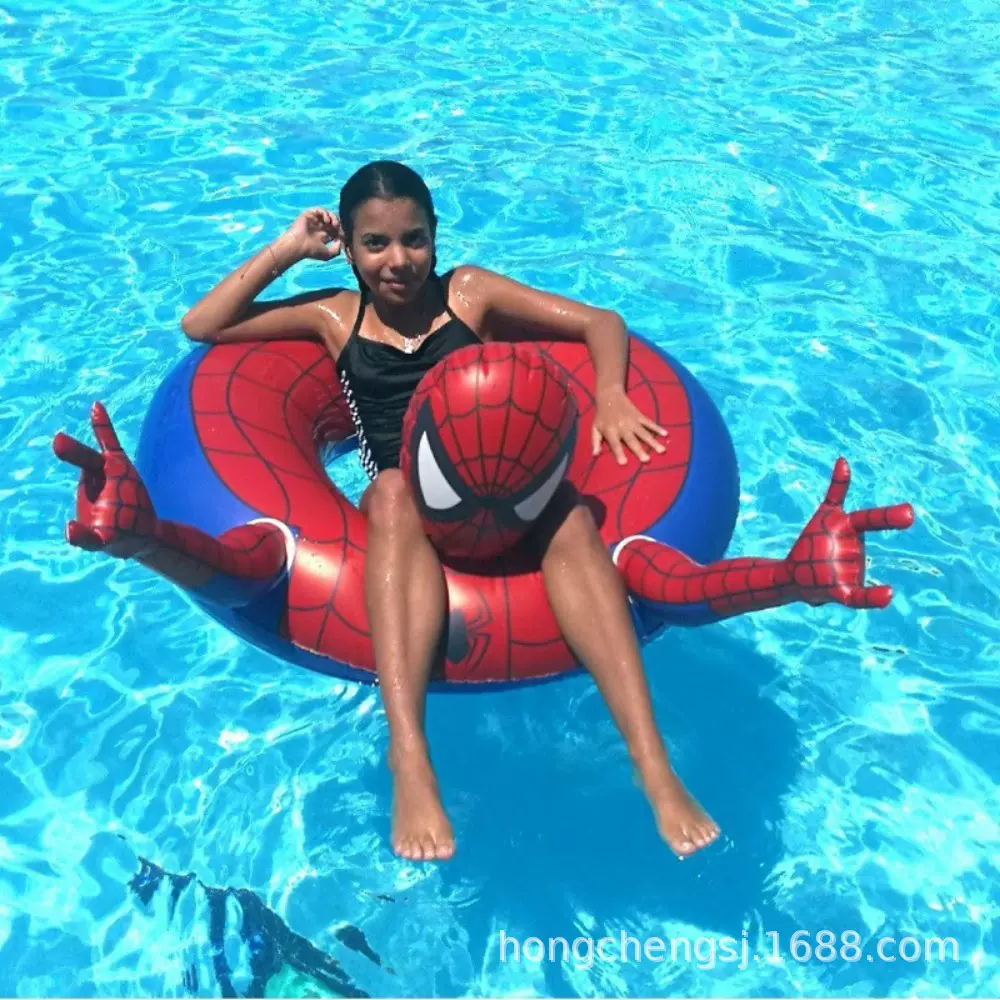 新品蜘蛛侠游泳圈/充气蜘蛛精坐骑/水上乐园玩具/可印刷logo