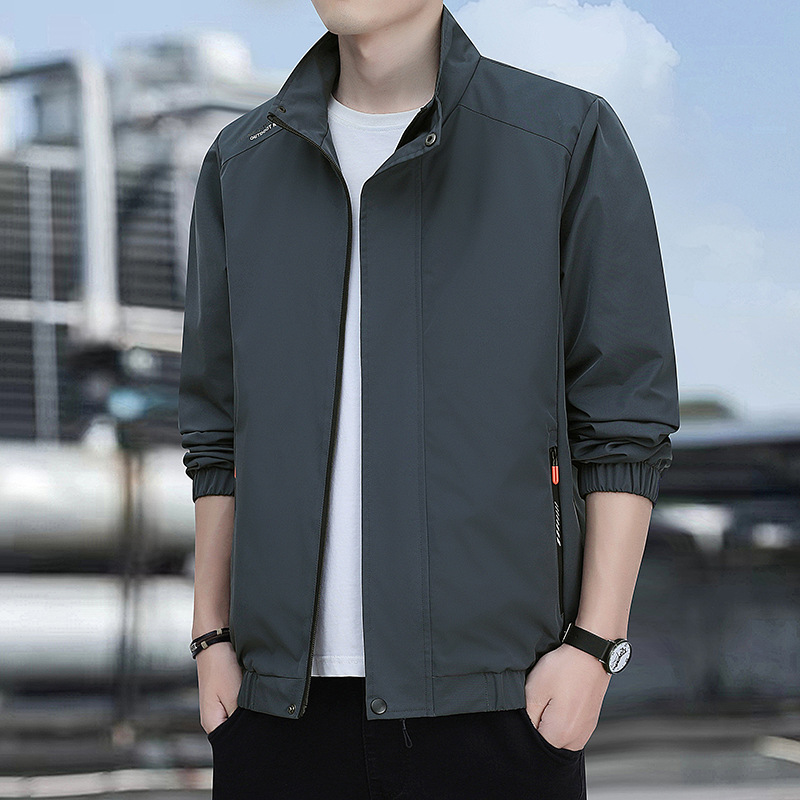 Chaqueta de hombre primavera y otoño 2024 nueva moda de abrigo casual de cuello, ropa de hombre joven, ropa delgada, tamaño grande