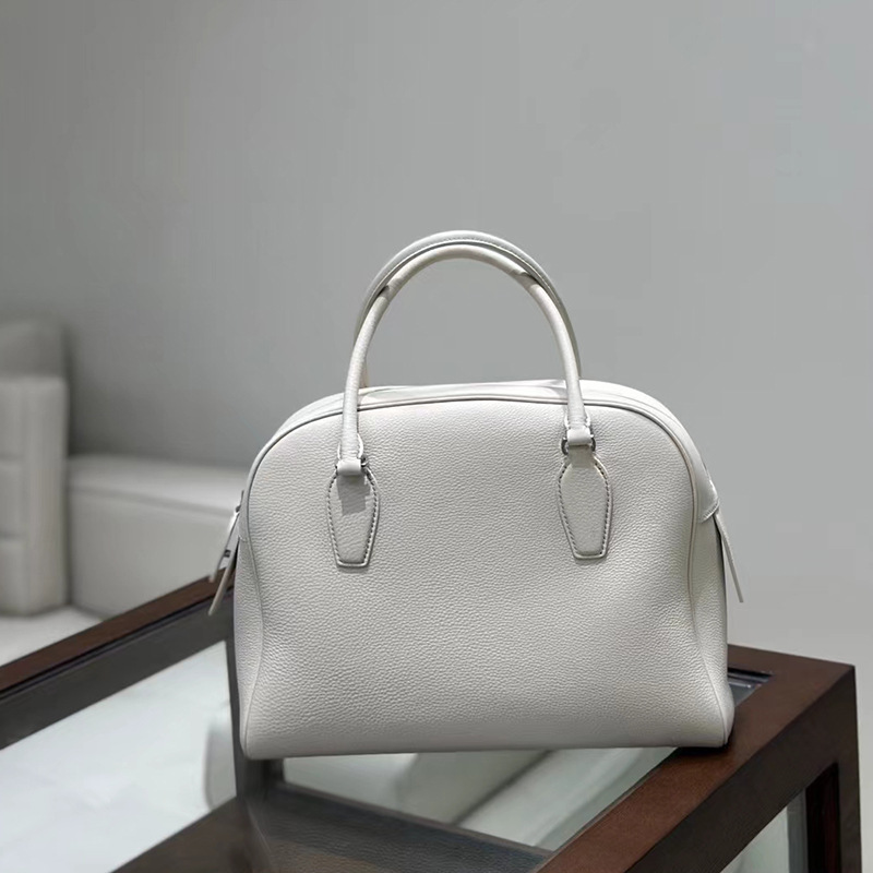 The Ro* Haute Couture Commuter Bag - Full Steel Hardware, India 12 Top Grain Cowhide Handbag Bowling Boston Bag - Thumbnail 8