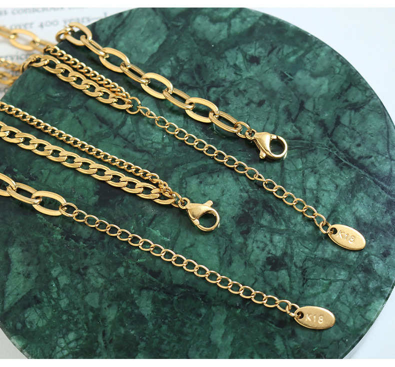 Simple Style Geometric Moon Titanium Steel Plating Layered Necklaces