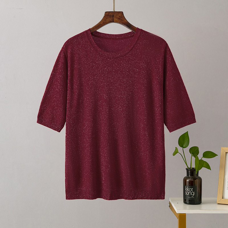 146g Weight Half Sleeve Sleeve Length Regular Sleeve Sleeve Type stretch cotton Fabric Type Regular Top Length T-shirt Tops Type Daily Occasion Round Neck Neckline Bright Silk Function Slim Fit Type Solid Color Pattern Summer Season Women's Gender Casual, Basic, Commute style Style Wholesale Women's Casual Basic Commute Style Solid Color Half Sleeve T-Shirts 10