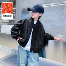 潮牌男童秋冬装飞行员夹棉棉服2025新款儿童冬季棉袄酷帅大童棉衣