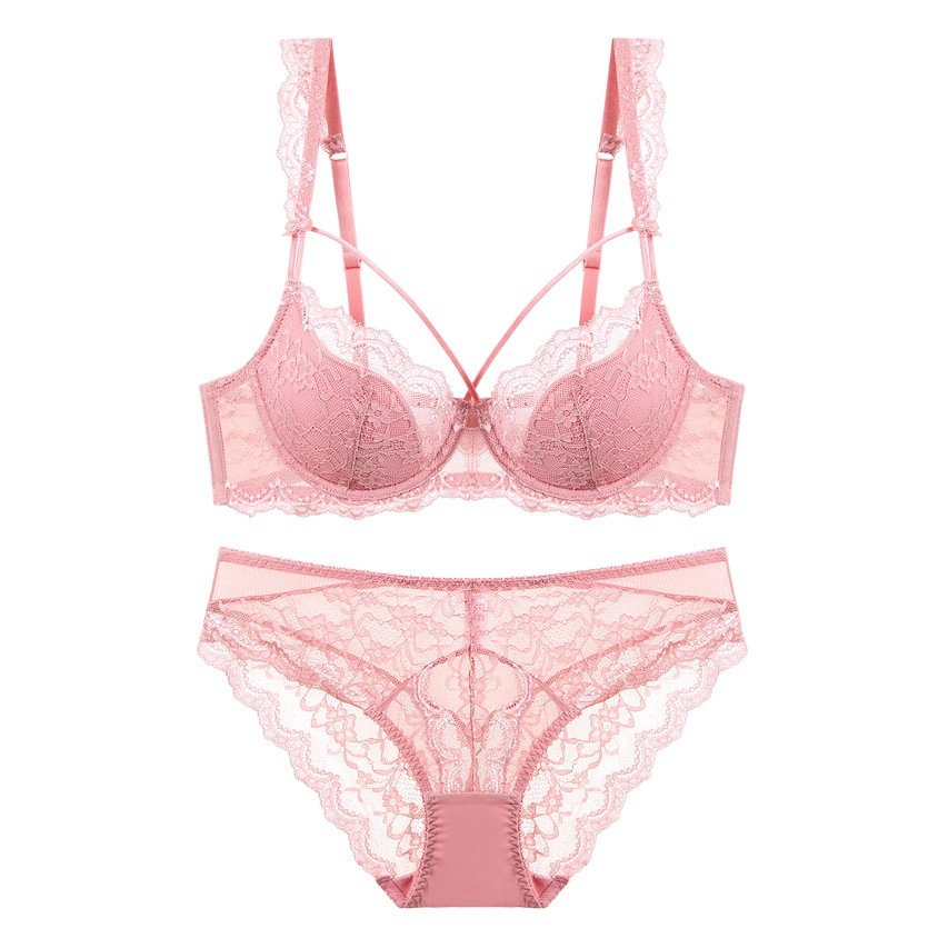 Lencería sexy de encaje europea y americana para mujer, conjunto de sujetador de algodón fino y transpirable para verano, minimizador de busto grande, talla grande, anticaídas.