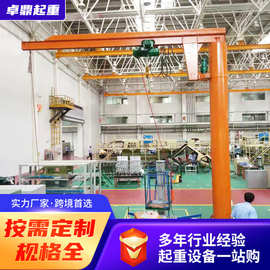 立柱式悬臂吊货物搬运装卸360度旋转2吨电动起重机车间搬运悬臂吊