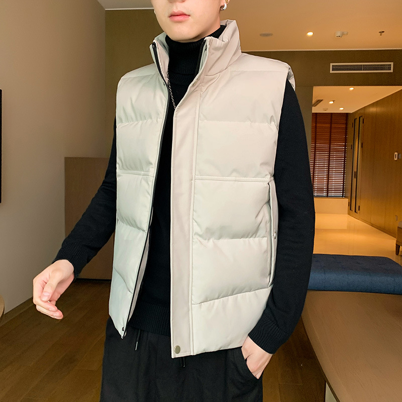 Chaleco cálido de otoño y invierno transfronterizos masculino chaleco de color sólido marca de moda coreana para hombres de hombro grande chaqueta de pareja image 8