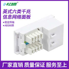 英式网络模块千兆网络信息模块cat6面板模块六类非屏蔽模块