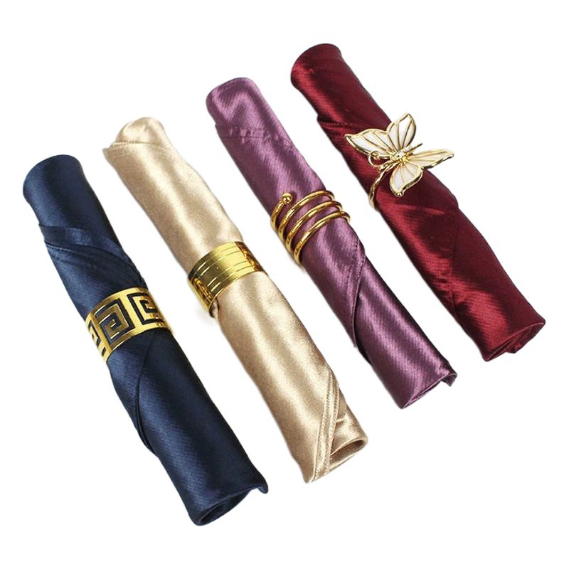 Отель Ресторан Ткань для рта Коврик для полотенец для чашек Полотенце Сложенный Цветочная ткань для рта Белый Шампанское Золотой Желтый Красный Бежевый