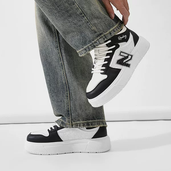 Carefully Selected New Balance Men's Shoes, New Spring Model, Height-Increasing Lace-Up White Sneakers, Trendy Versatile Lightweight Couple's Dad Shoes