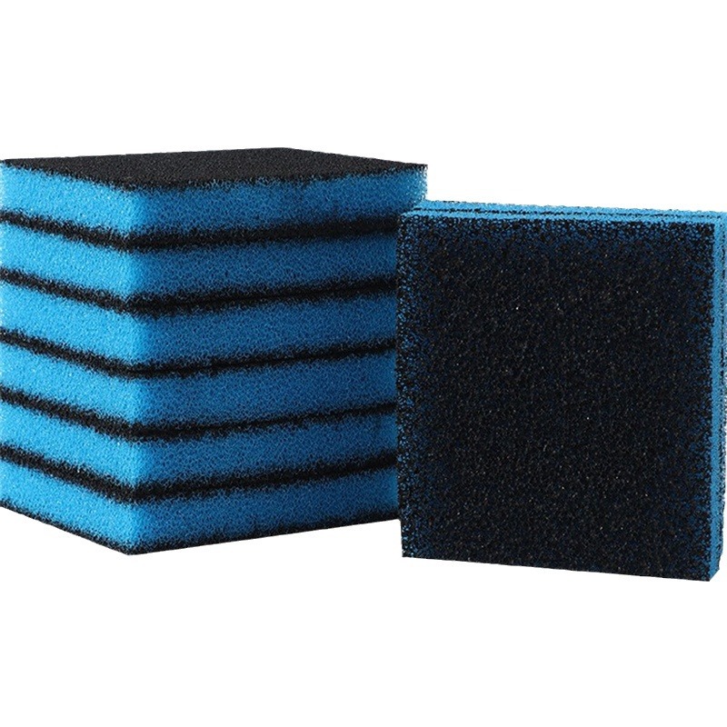 供应蓝色活性碳海绵跨境洗衣机宠物黏毛海绵鱼缸池水质净化过滤棉