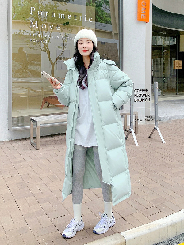 羽绒服女长款过膝2025年冬季新款韩版宽松白鸭绒加厚情侣中戏外套|undefined