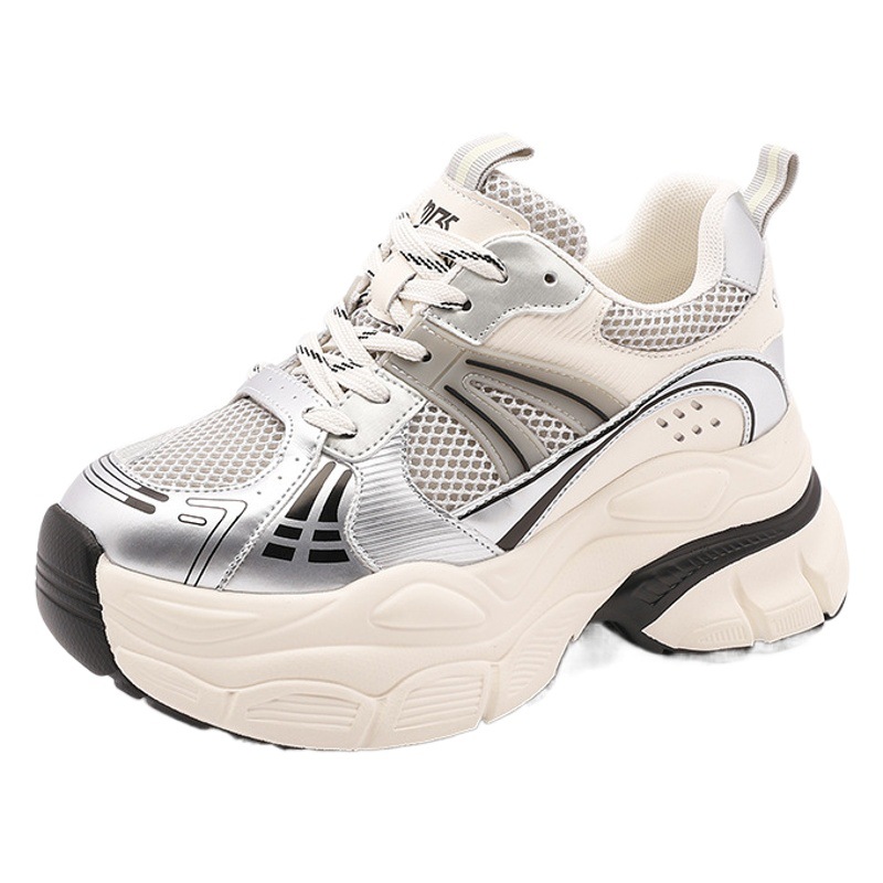 Aumento de la altura oculta zapatos de papá para las mujeres 2024 primavera París nueva plataforma zapatos para correr transpirable versátil casual zapatilla de deporte