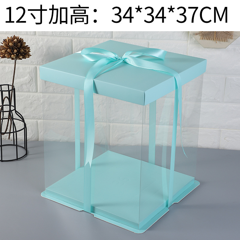 Cubierta de papel transparente caja de pastel caja de embalaje 6 6 6 6 8 8 10 + 12 pulgadas sola doble capa neta roja transparente cumpleaños caja de embalaje