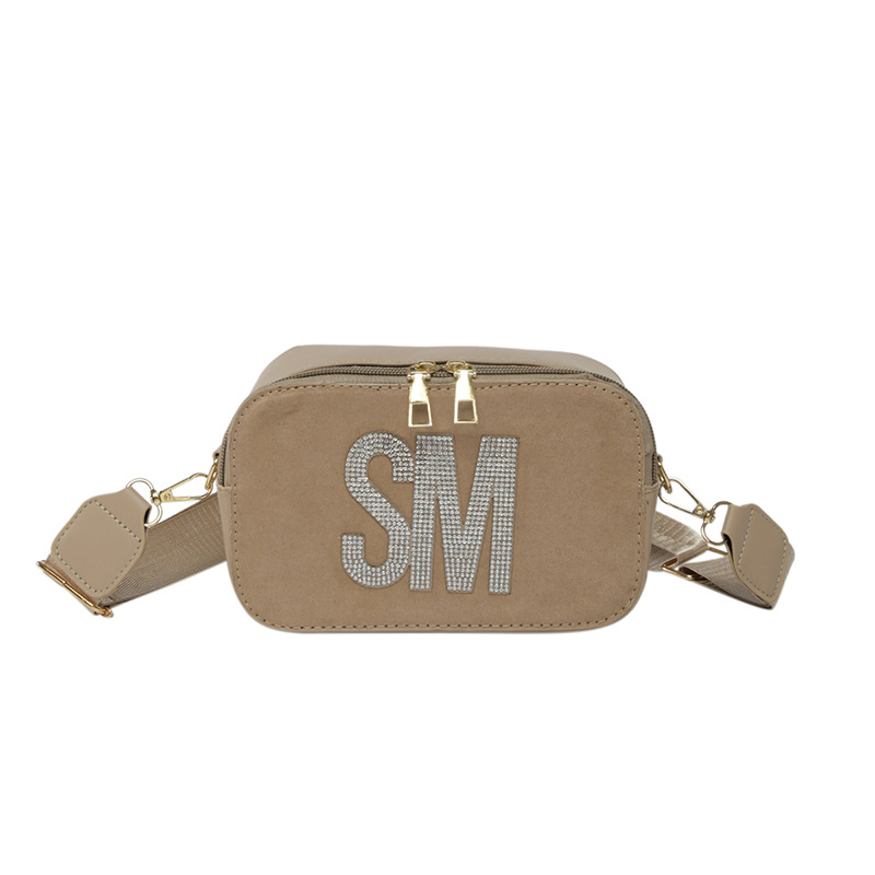 Moda personalizada, tendencia, bolso de mujer, ocio, todo fósforo, letra de nicho, bolso cuadrado pequeño, correa ancha, bolso de mensajero de un solo hombro popular