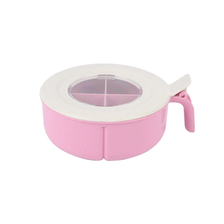 Cross-border wheat straw seasoning box with lattice and lid Nordic style kitchen salt tank moisture-proof simple flavor box wholesale