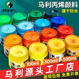 马利丙烯颜料套装100ml石膏娃娃涂色美术墙绘肌理画丙烯大罐500ml
