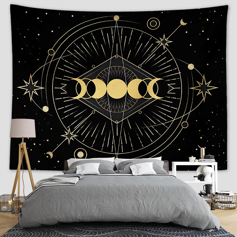 (2개) 국경 타로 식탁보 만다라 태피스트리 생명의 나무 나비 버섯 교수형 천 맞춤 기능 12 별자리 배경 천