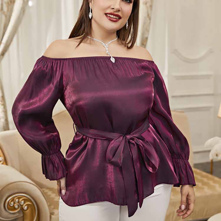 Elegant Fashion Solid Color Polyester Belt Blouse display picture 3