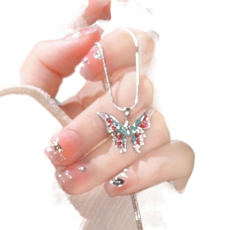 Collar de mariposa fantasma Estilo nacional Fantasía País de las maravillas Mariposa flotante Cadena de clavícula Inins femenino nicho sentido de alta gama Nuevo estilo chino