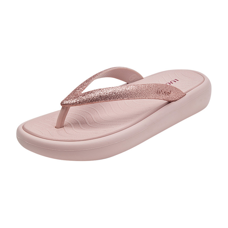 Chanclas de suela gruesa Luo Fu para mujer, chanclas antideslizantes de moda de verano, zapatos de playa, sandalias de mujer de tacón alto