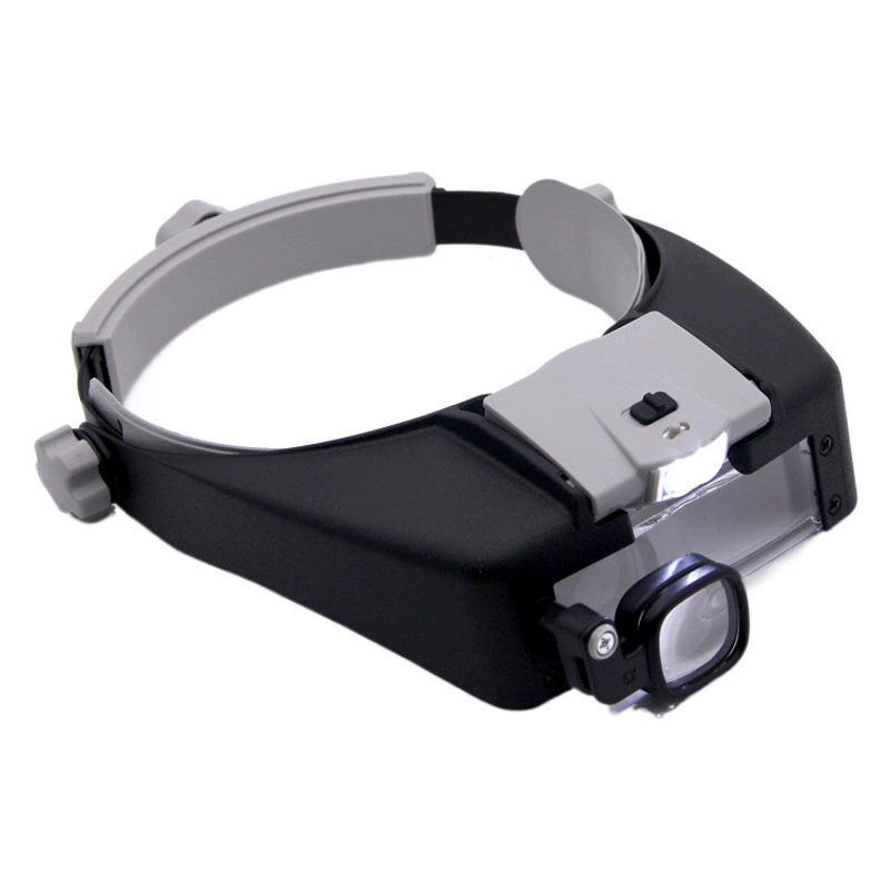 Новое головное многофункциональное увеличительное стекло высокой мощности HD с 2 светодиодными лампами для чтения и обслуживания пожилых людей 81007AP