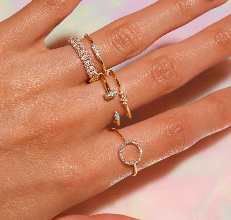2g Weight Zircon Inlay Material Open Rings Classification 1 Piece Quantity Date, Tea Party Occasion 925 Sterling Silver Material Geometric Pattern All Seasons Season Unisex Gender Simple Style, Shiny Style Plating Craft 925 Sterling Silver Geometric Open Rings 925 Sterling Silver Rings 无