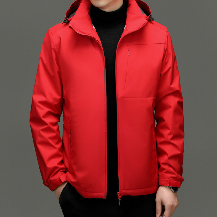 2024 Autumn and Winter New Men's Young and Middle-aged Outdoor Two-in-One Rush Clothes Mountaineering Suit Jacket Hooded Jacket