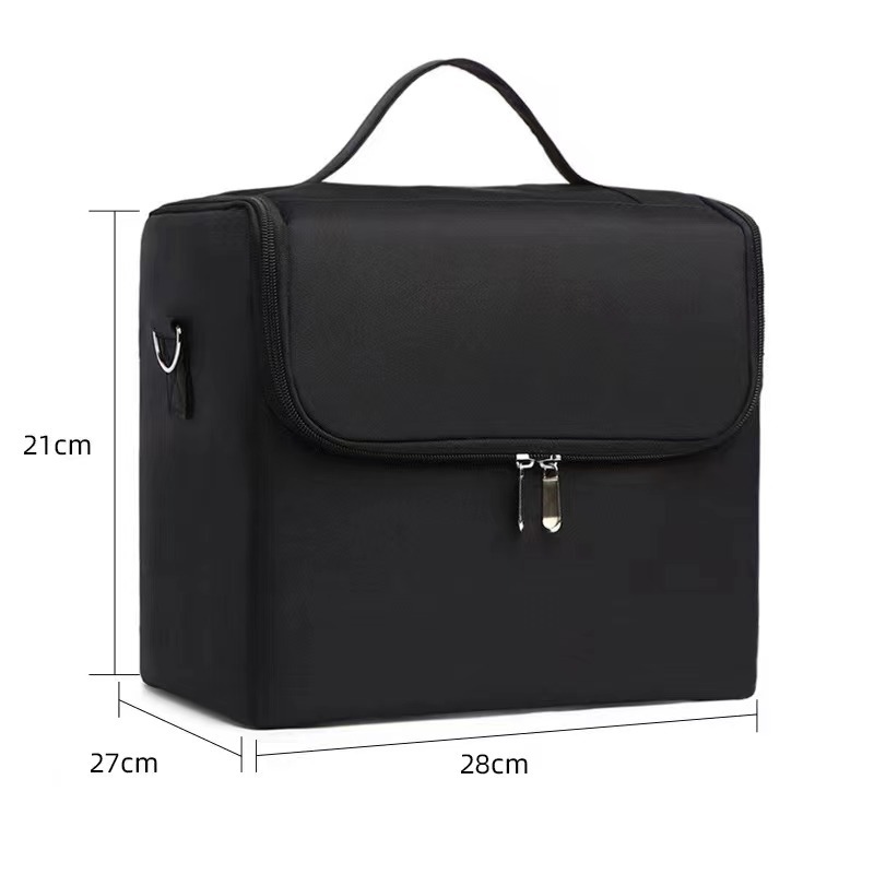 Manufacturer wholesale cosmetic cases and bags, multi-layer, double-opening, nail art tool kit, embroidery box, small cloth bag with shoulder strap, cross-border