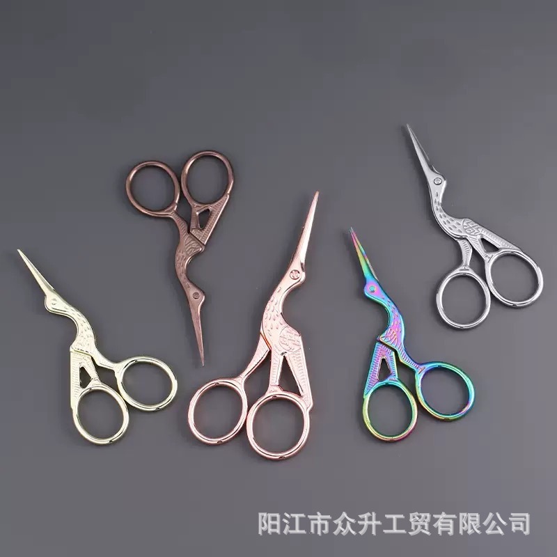 鶴型糸切りはさみ クロスステッチ 小型はさみ レトロ刺繍はさみ 茶道ティーバッグはさみ 刺繍鶴型はさみ|undefined