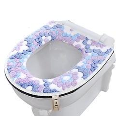 Wholesale Home Use Thick Toilet Seat Cover Winter Toilet Bowl Ring Cover Four Seasons Universal Zipper Style with Handle