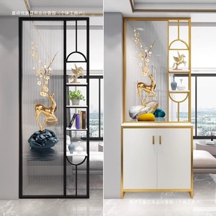Living Room Art Painting Changhong Glass Screen Partition Cabinet Simple Modern Light Luxury Metal Decorative Frame Entrance Door Entrance