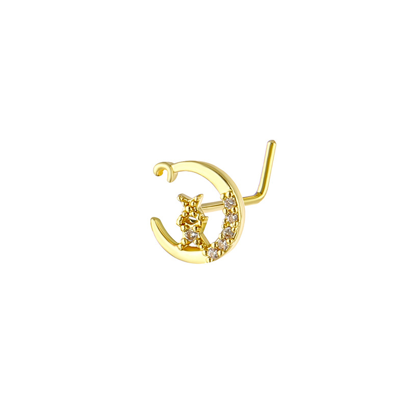 L-shaped Nose Ring Stud For Body Piercing Jewellery 20g_voghion.com