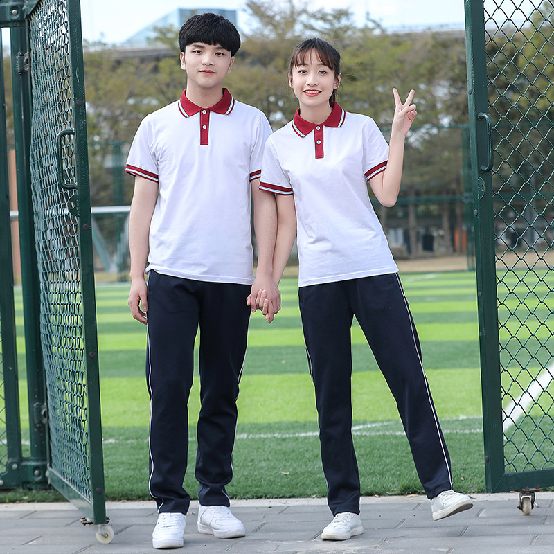 Uniforme de escuela de verano, pantalones de manga corta, ropa deportiva de escuela secundaria, ropa de escuela secundaria, ropa de clase de manga corta, chaqueta de verano