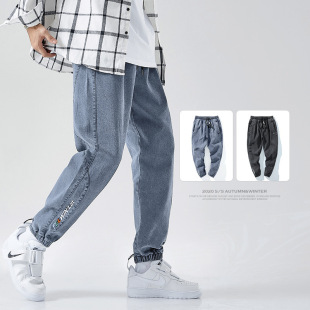 21 Autumn New Jeans Men's Fashionable Brand Loose Large Size Torre Pants Men's Tether Closed Breasted Long Pants Fashionable