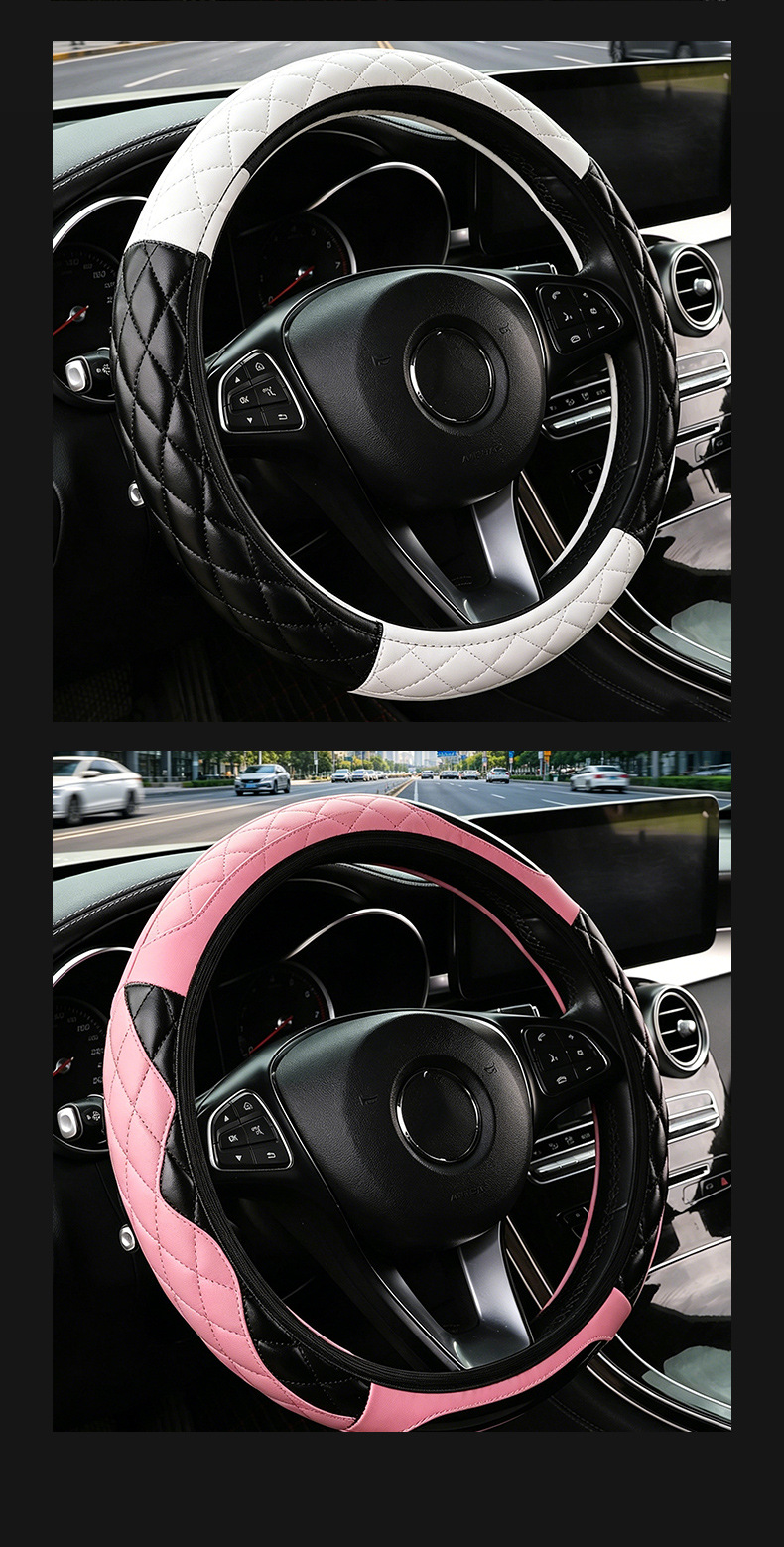 Car steering wheel cover PU crystal carbon fiber car steering wheel cover cross-border wholesale steering wheel cover without inner ring