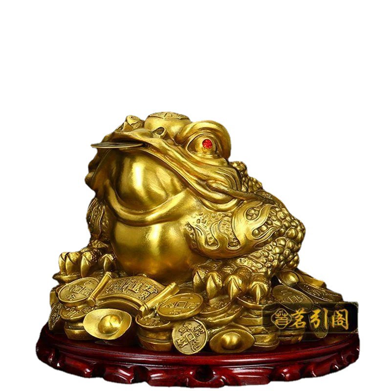 All copper golden toad decoration three -legged golden cicada bronze toad home handicraft living room shop opening gift wholesale