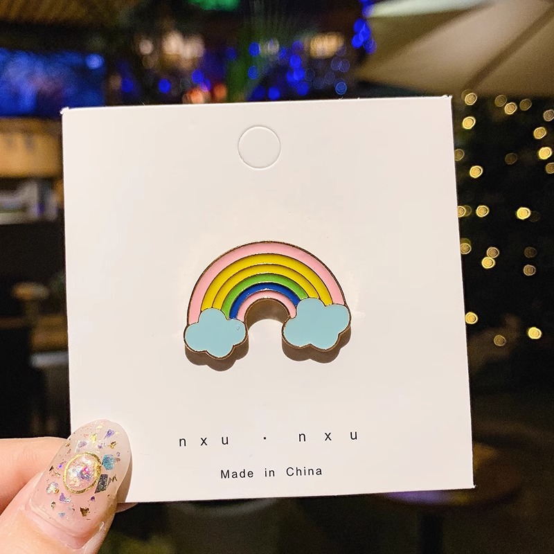 Mercado nocturno puesto de dibujos animados broche punto escénico metal conmemorativo insignia transfronteriza acrílico pin regalo de negocios pequeña joyería